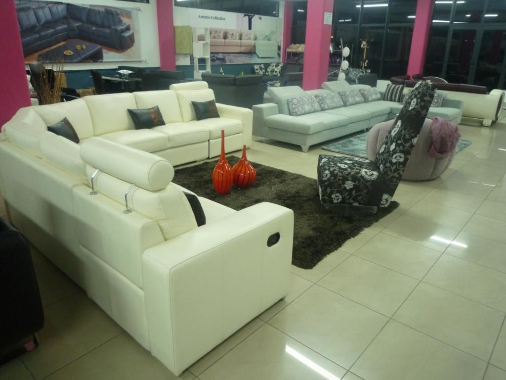 Lounge Suites Aniline leather lounge suite with chaise and recliner